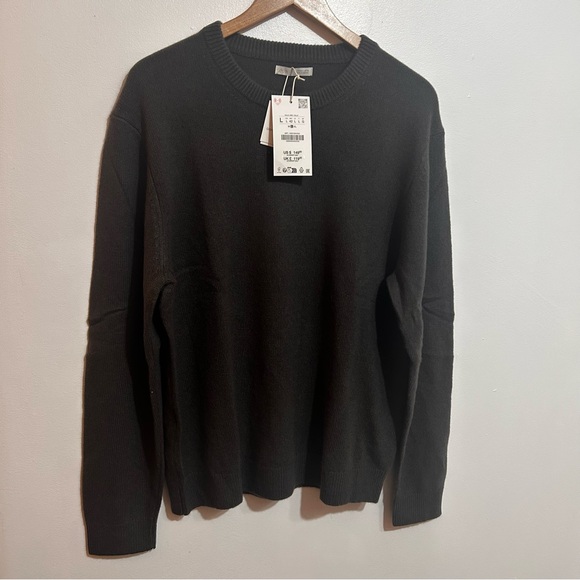 NWT ZARA MEN’S GREY 100% CASHMERE ROUND NECK JUMPER SWEATER PULLOVER LARGE